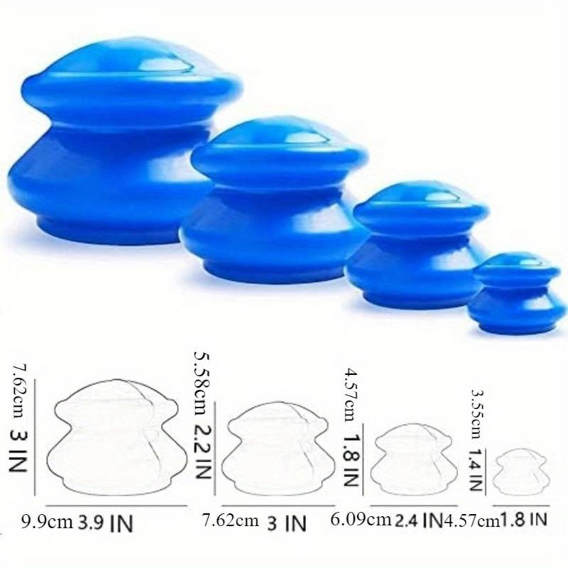 4pcs Cupping Therapy Set Silicone Cupping Massage Cups Professional Cupping Therapy Cup Vacuum for Cellulite Reduction Body Myofascial Muscle Nerve