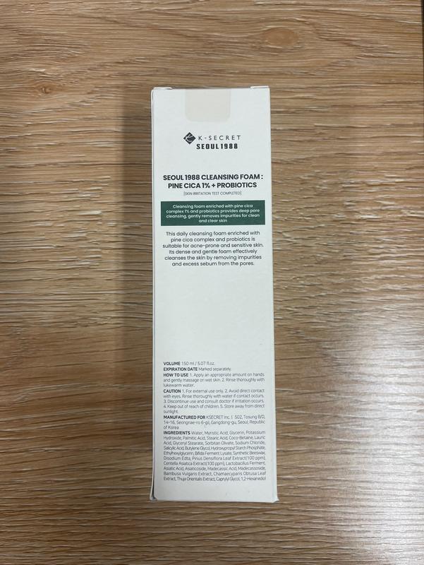 [KSECRET] SEOUL 1988 Cleansing Foam : Pine Cica 1% + Probiotics Cleanser Facial Skincare Acne