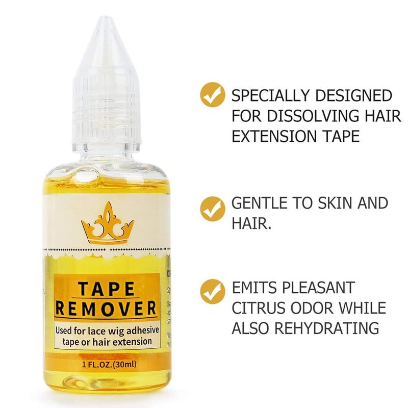 Hair Extension Tape Remover - Quick-Acting Adhesive Remover for Hair Extensions and Lace Wigs (Includes Two Bottles)