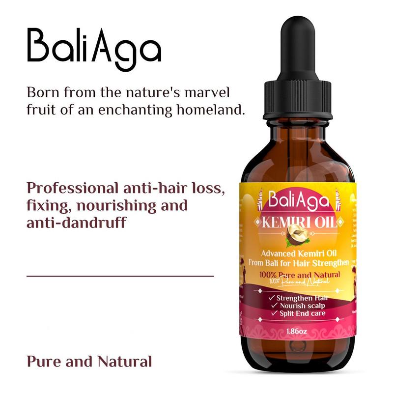 BaliAga Kemiri Oil Hair Care Essential Oil From Bali For Hair Strengthen Hair Nourish Scalp Split End Care Plant Comfort Haircare Organic