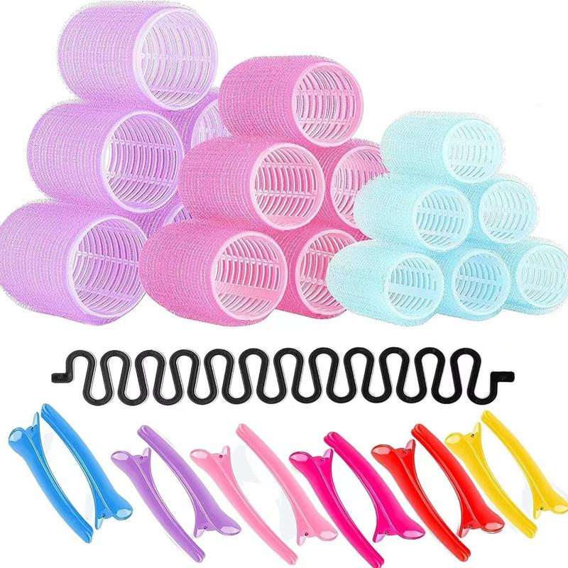 Hair Rollers Set, 31pcs set Hair Curlers & Duckbill Sectioning Clip & Hair Clip, Professional Hair Styling Tools for Salon & Barber Shop