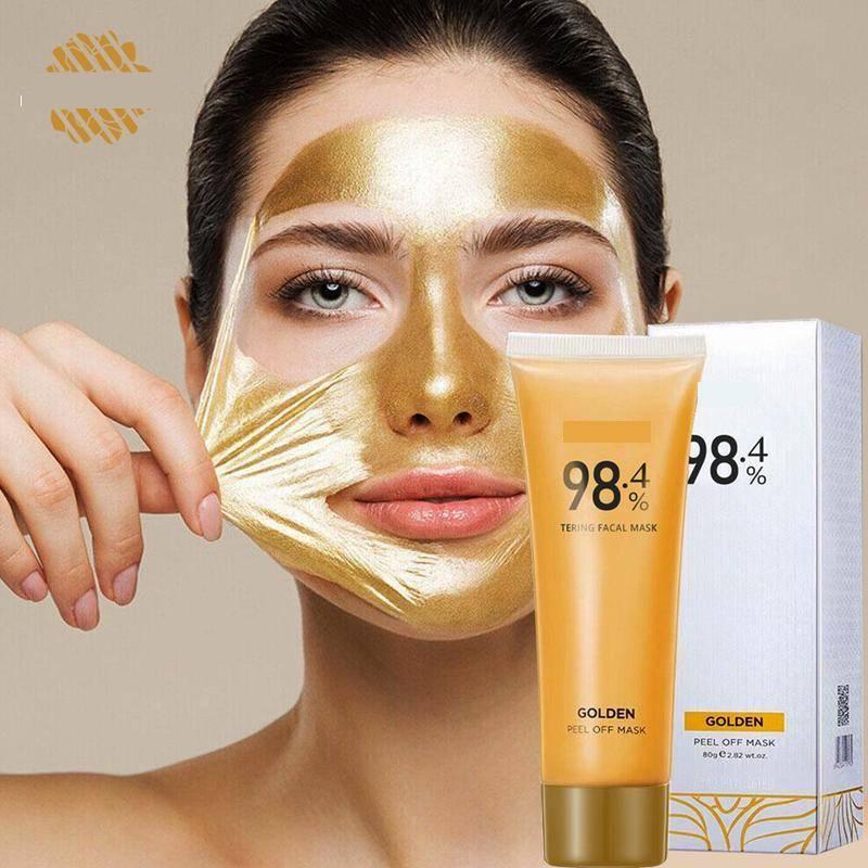 [+5$,Get 2PCS]98.4% Gold Peel-0ff Mask-3-in-1 Anti-WVrinkle, Blackhead Removal &Hydrating, with Rosa Damascena, HamamelisVirginiana,& Tremella Fuciformis |2.82 0Z