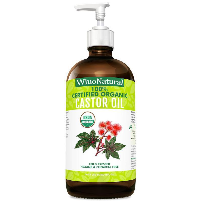 Certified Organic Castor Oil - 16oz Glass Bottle