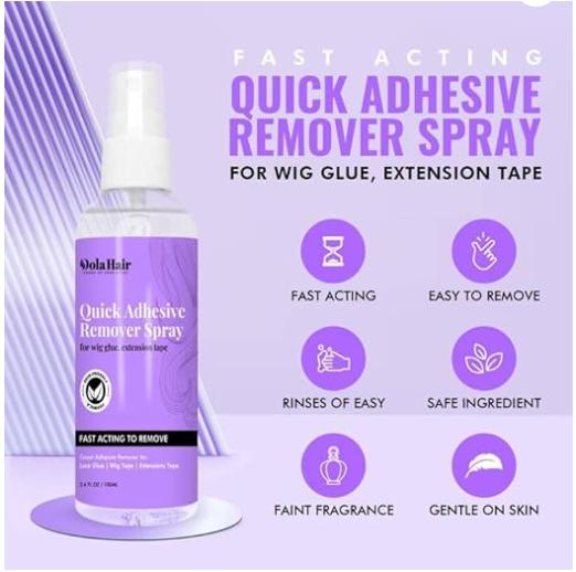 Wig Glue Remover for Lace Wig Tape in Extension Remover Spray Tape in Remover Wig Glue Cleaner Lace Front Wig Cosmetic Hair Systems Bonding Removal