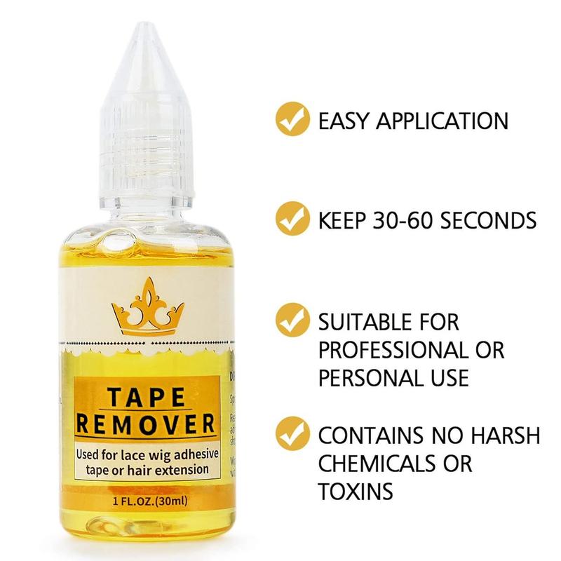 Hair Extension Tape Remover - Quick-Acting Adhesive Remover for Hair Extensions and Lace Wigs (Includes Two Bottles)