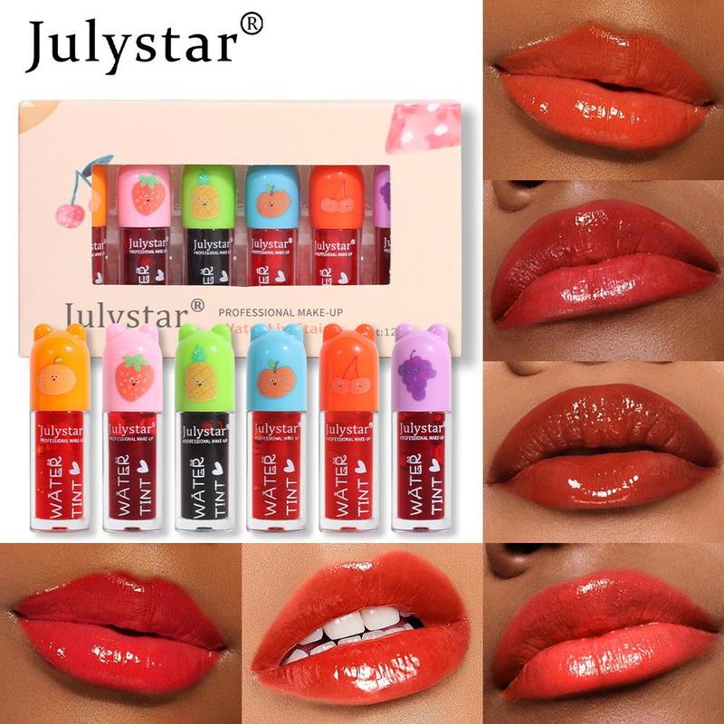 Compact Glossy Lip Gloss, 6 Counts set Tinted Lip Glaze Stick, Hydrating Lip Care Lipstick, Hydrate Lip Makeup Product, Lip Cosmetic Moisturizer