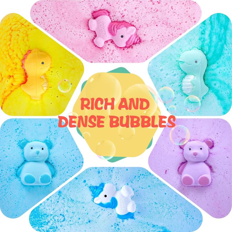 Perjoy Bath Bombs for Kids, Organic Bubble Bath Kids Bath Bombs for Girls & Boys, Basket Stuffers Gifts for Kids, Teen Girl Gifts Trendy Stuff, Party Favors for Kids