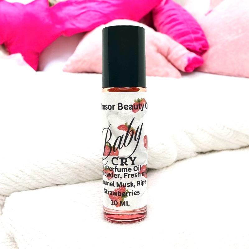 Baby Cry Roll on body oil, women’s body oil, scent notes of fresh milk, ripe strawberries, pink powder, caramel musk, impression, layering perfume, scented body oil, roll on oil, alcohol free Fragrance, Body Care, Aroma natural Roll-On