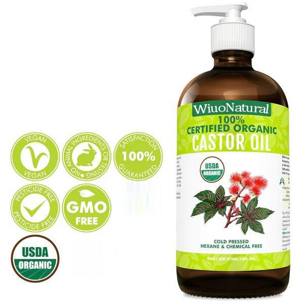 Certified Organic Castor Oil - 16oz Glass Bottle