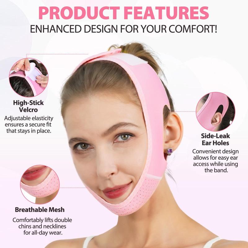 V Line Facial Bandage, Adjustable Breathable Facial Lifting Band, Soft and Elastic Fabric Facial Care Tool for Women