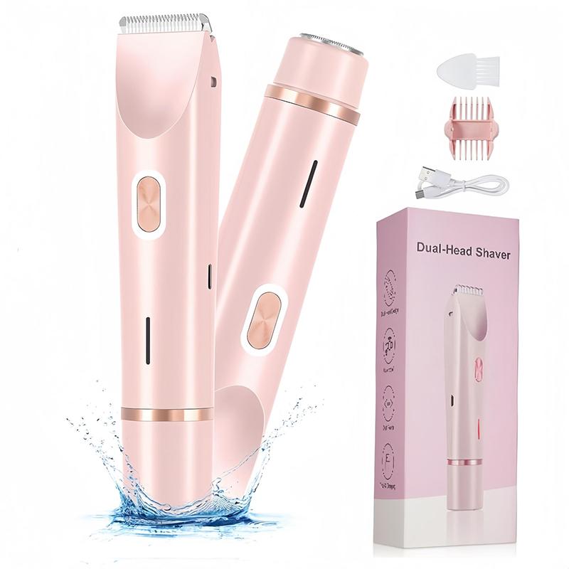 Double Ended Electric Hair Trimmer for Women, 1 Set 2 in 1 Waterproof Body & Facial Shaver, Rechargeable Hair Trimming Tool for Daily Use