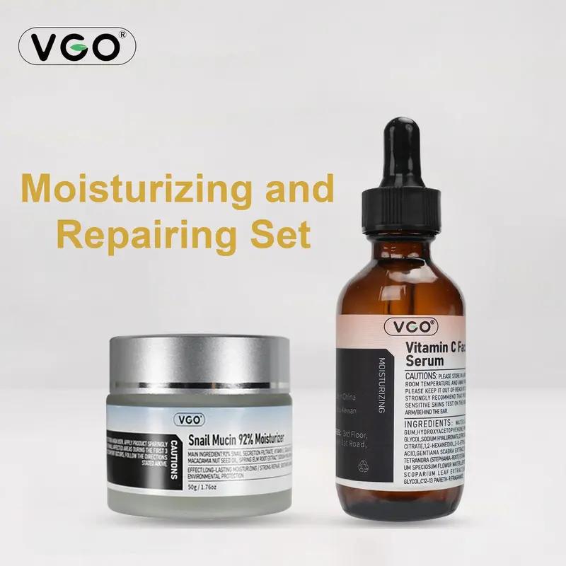 VGO Vitamin C Facial Serum Essence with Snail Secretion Filtrate and Hyaluronic Acid, 30ml - Moisturizing, Moisture Skincare Moisture Skin Repair Comfort facial care vitamin c face serum Moisturize Moisturizer Hydrating