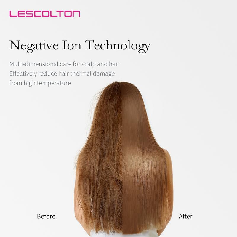 LESCOLTON Hair Dryer, Lightweight Ionic Blow Dryer 1400W Powerful High Speed, Diffuser & LED Display, 3 Air Speeds for Fast Drying, for Home Travel.christmas gift.thanksgiving gift