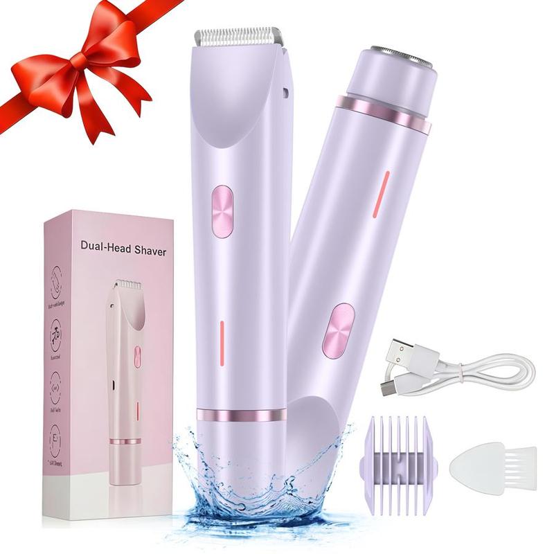 Double Ended Electric Hair Trimmer for Women, 1 Set 2 in 1 Waterproof Body & Facial Shaver, Rechargeable Hair Trimming Tool for Daily Use