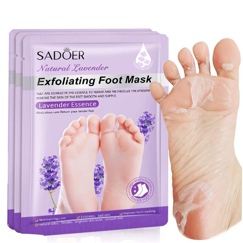 Foot Peeling Mask | Skin Care Pedicure Foot spa - Foot Mask & Foot Callus Remover with Aloe Vera Extract for Baby Soft Skin | Woman & Man | Remove Dead Skin, Cracked Feet & Callus | Lavender (10 Pairs)