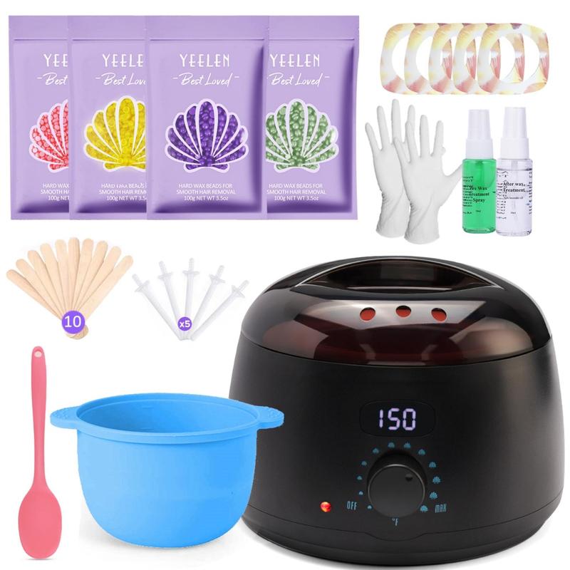 Digital Wax Warmer Kit, 31pcs set Hard Wax Kit with Formula Hard Wax Beads & Accessories for Full Body, Bikini Women Men At Home Waxing,  Hair Removal Waxing Kit