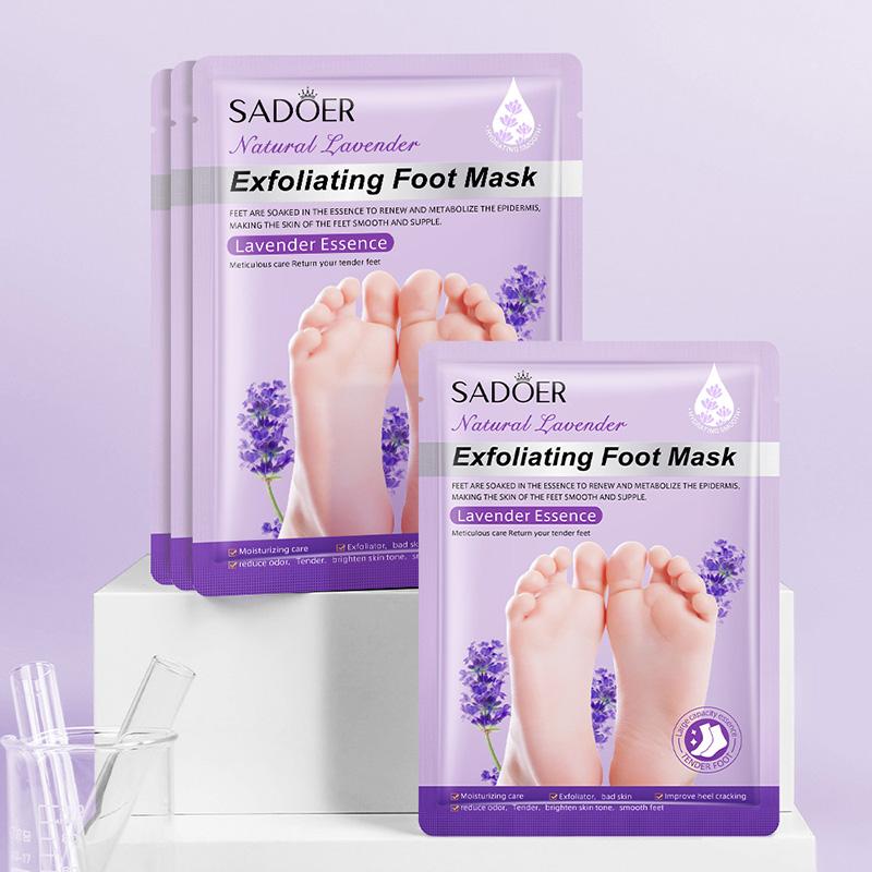 Foot Peeling Mask | Skin Care Pedicure Foot spa - Foot Mask & Foot Callus Remover with Aloe Vera Extract for Baby Soft Skin | Woman & Man | Remove Dead Skin, Cracked Feet & Callus | Lavender (10 Pairs)