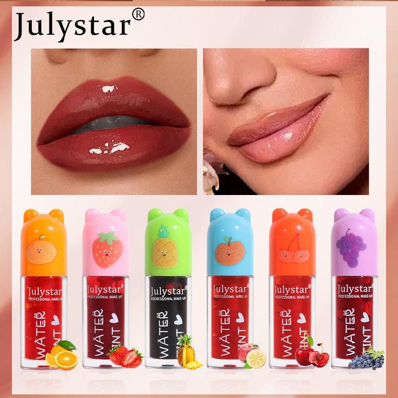 Compact Glossy Lip Gloss, 6 Counts set Tinted Lip Glaze Stick, Hydrating Lip Care Lipstick, Hydrate Lip Makeup Product, Lip Cosmetic Moisturizer