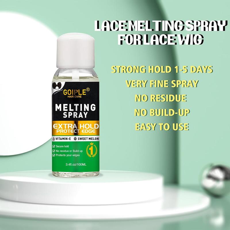 Lace Melting Spray for Wigs - Extra Hold Adhesive for a Natural Look, Wig Glue Alternative with HD Wig Cap and Wig Band