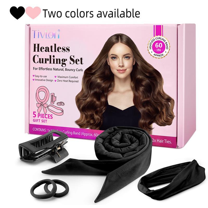 Heatless Hair Curling Set, 5 Counts set Hair Curler & Hair Clips & Hair Band & Headband, Hair Styling Tool for Women & Girls