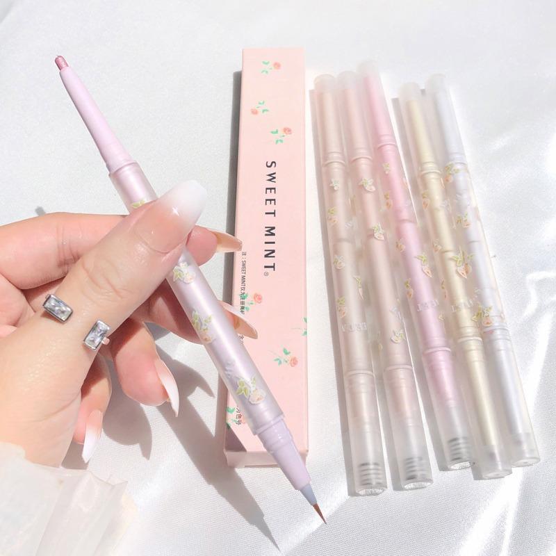 2 in 1 Eyeliner & Highlighter Pen, 1 Count Waterproof Long Lasting Eyeliner Pen, Double-ended Eye Brightener Stick, High-gloss Eye Shadow Pen