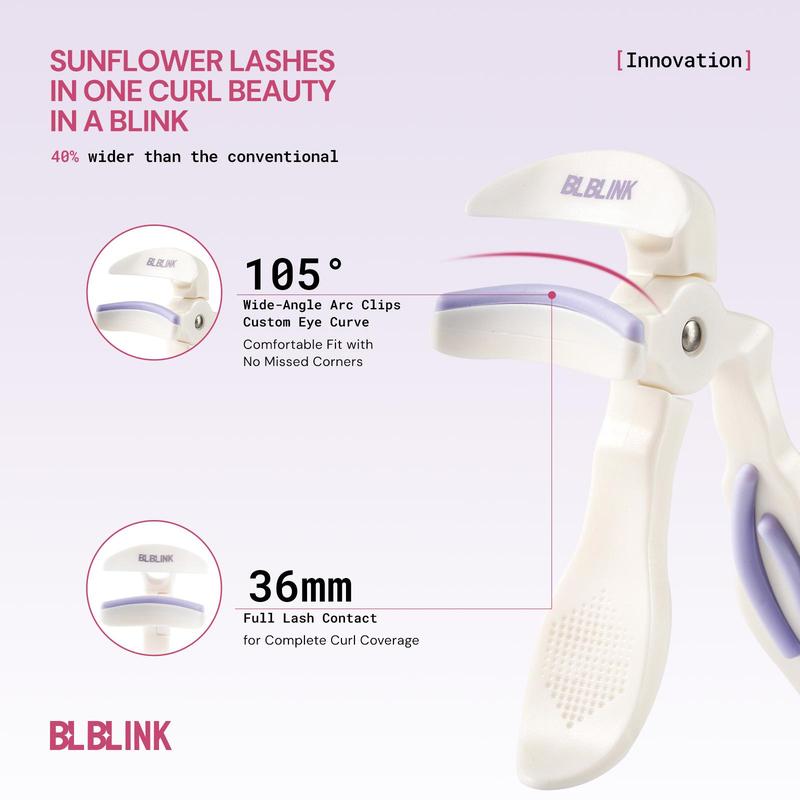 BLBLINK Frameless Makeup Eyelash Curler Natural Lift, No Pinching, Long-Lasting Hold, Includes 2 Replacement Pads