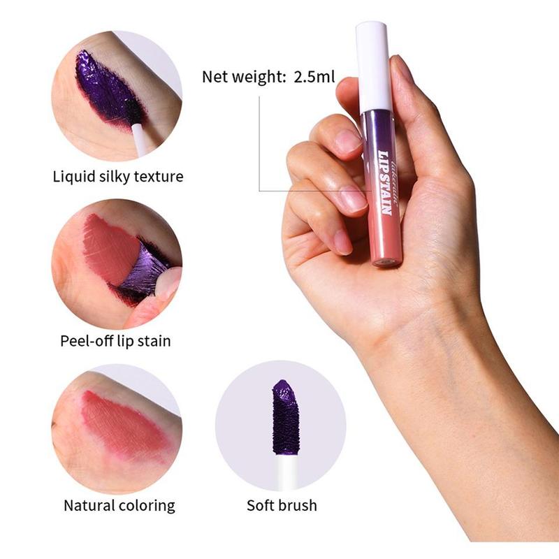 Long-lasting Peel-off Lip Stain Set, 3 Counts set High-pigment Moisturizing Lip Stain, Easy To Apply and Remove, Ideal for All Skin Tones