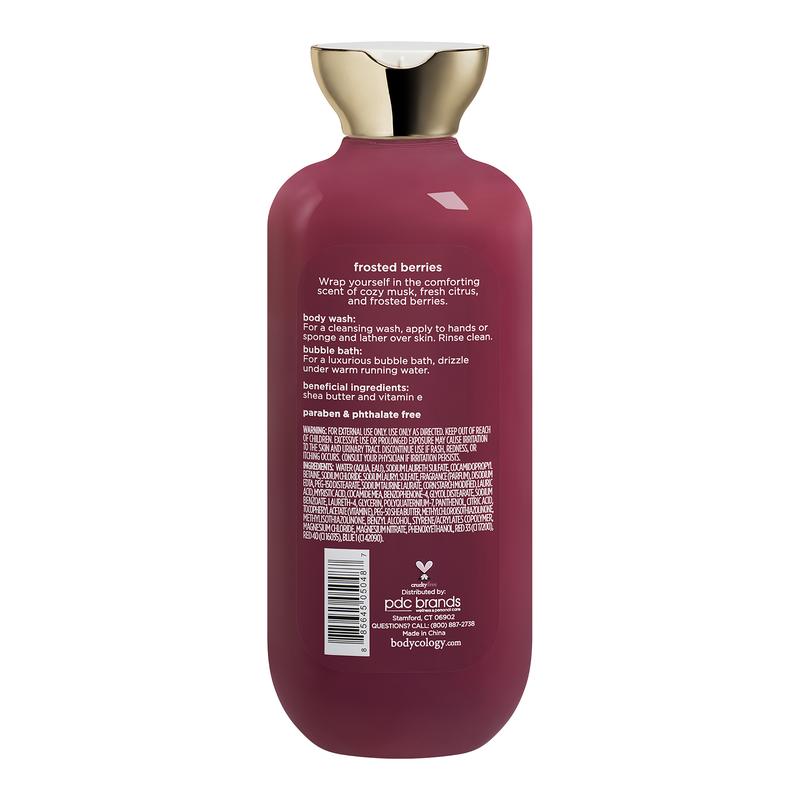 Bodycology 2 in 1 Body Wash & Bubble Bath, Frosted Berries,16 oz