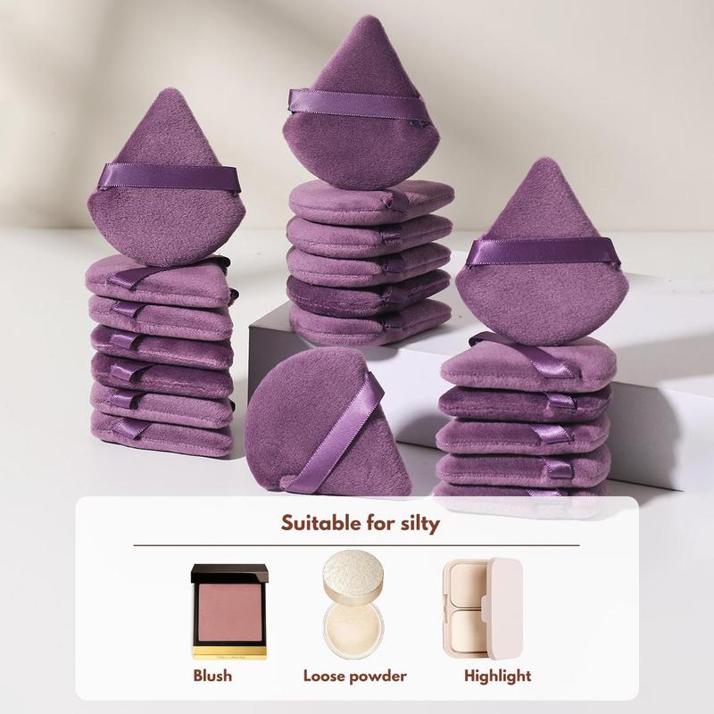 Dry & Wet Makeup Puff, 20pcs Triangle Powder Puffs, Soft Versatile Makeup Puffs for Liquid Foundation & Powder, Makeup Tool for Blending & Facial Detailing