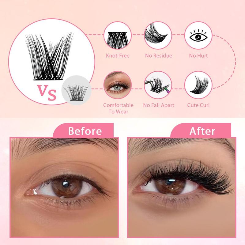 Mixed Size C Curl Individual False Eyelashes, 1 Set Natural Look Eyelash Extensions, Self Grafting Eyelash Clusters, False Eyelashes Clusters, Christmas Gift