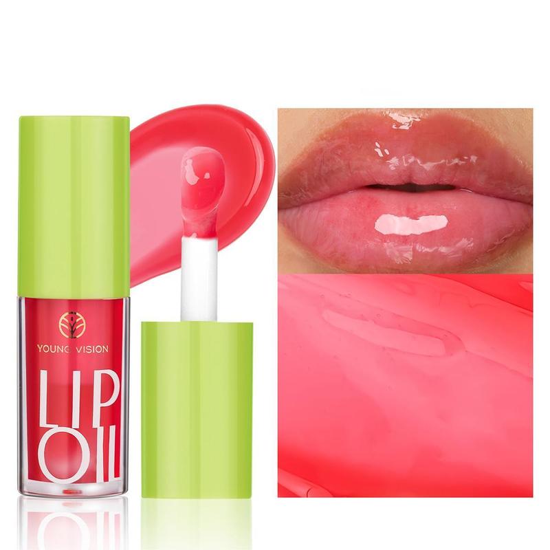 YOUNG VISION Transparent Lip Oil, Plumping & Smoothing Glossy Lip Tint, 6 Shades for Hydrated Lips