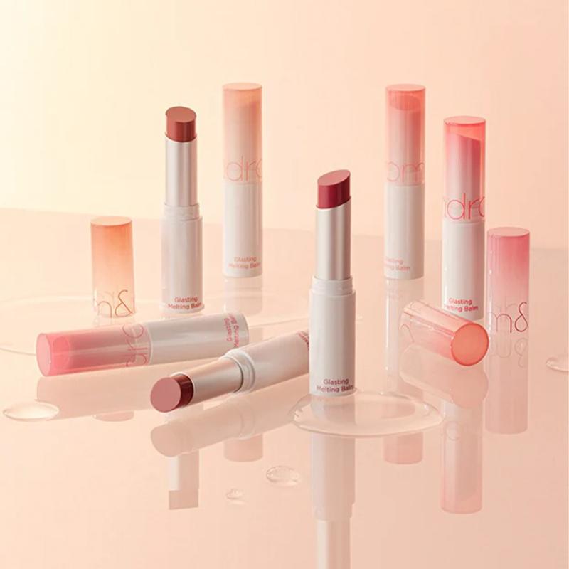 [Official rom&nd Partner] Glasting Melting Balm (15 Colors), Glossy Finish, Plumping Lips, Glazed Lips, Hydrating & Moisturizing, Korean Lip Balm Gloss, Water Bomb, High Pigmentation, Vegan, MLBB, romand, korean makeup, k beauty makeup i love lipgloss