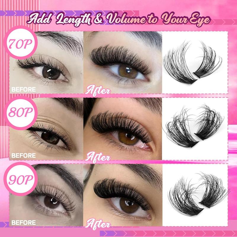 Natural Look Eyelash Extensions, 1 Box Individual False Eyelashes, Self Grafting Curl Eyelashes, Eye Makeup Enhancement False Eyelashes, Christmas Gift