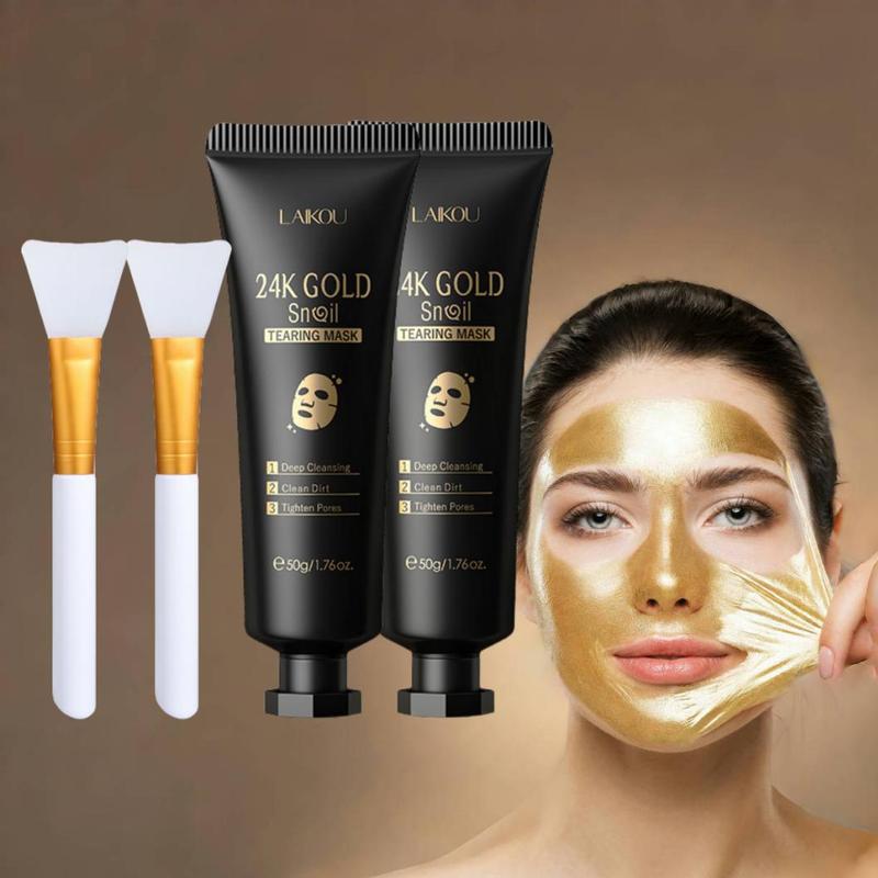 Gold Foil Peel Off Mask, 2 Counts set Moisturizing Peel & Reveal Face Mask, Deep Cleansing Facial Masks, Facial Skin Care Product for Women & Men