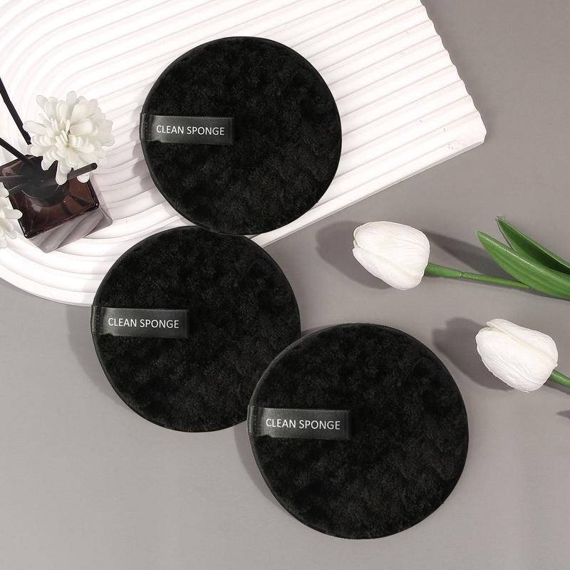 Reusable Makeup Remover Pads, Double Sided Facial Cleaning Puffs, Fluffy Face Washing & Skin Cleansing Pads, Washable Makeup Removal Cloth