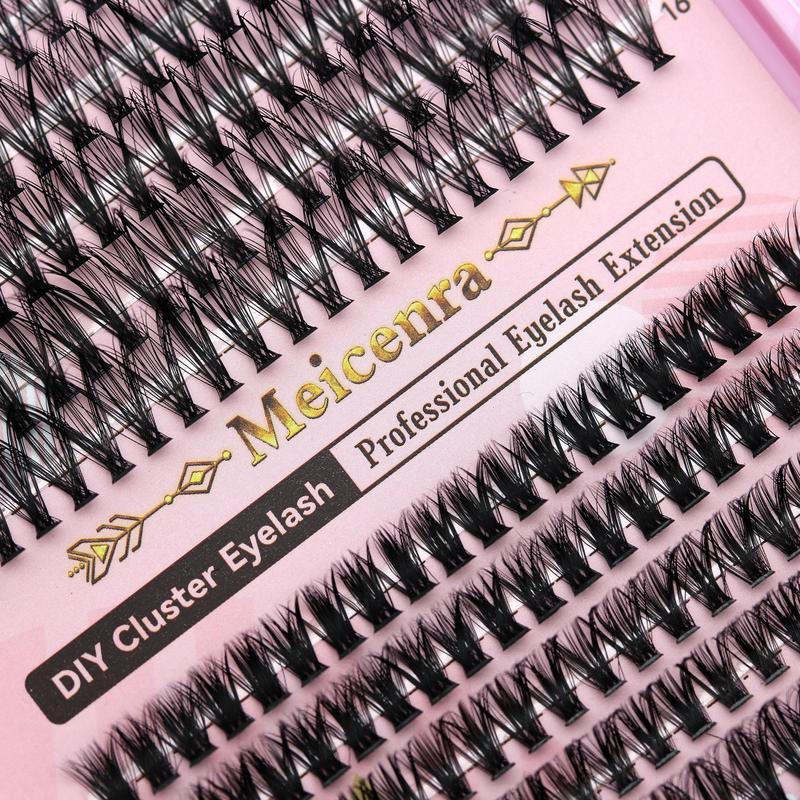 Individual False Eyelashes with Bond & Seal & Lash Remover & Brush & Tweezers, 1 Set Natural Look Eyelash Extensions, Self Grafting Eyelash Clusters