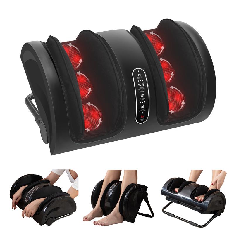 Snailax Foot Massager Machine with Heat,Shiatsu Feet and Leg Massager,Kneading Rolling for Foot,Calf,Ankle,Leg,Improve ,Gifts(Without Remote Control)