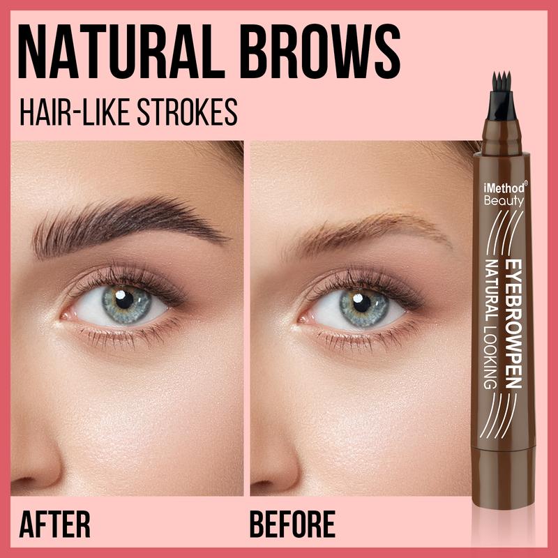 iMethod 4 Fork Tip Microblading Eyebrow Pen and Brush - Last All-Day, Waterproof makeup Makeup Cosmetic