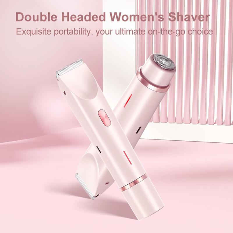 Double Ended Electric Hair Trimmer for Women, 1 Set 2 in 1 Waterproof Body & Facial Shaver, Rechargeable Hair Trimming Tool for Daily Use