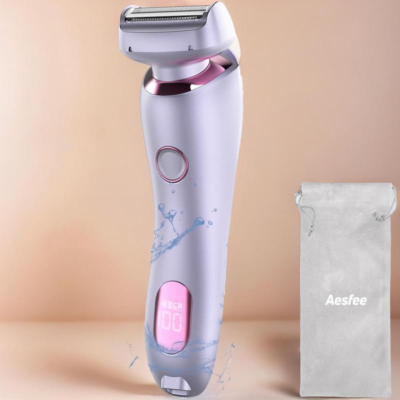 Electric Shaver for Women, 1 Count USB Rechargeable Waterproof Electric Body Shaver, Portable Painless Ladies Body Hair Trimmer for Arms Legs Waist Belly Bikini, Rechargeable & Battery Indicator