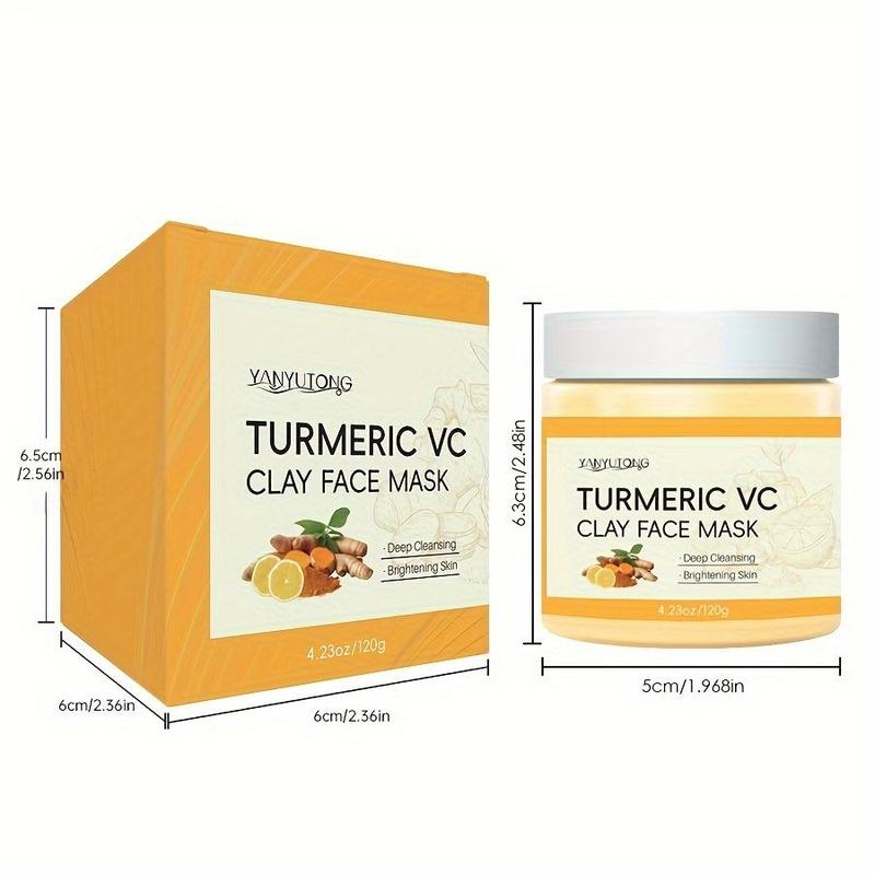 Turmeric Vitamin C Clay Mask, Deep Cleansing Face Mask, Oil Control Facial Mask, Moisturizing Facial Skin Care Product for Women & Men