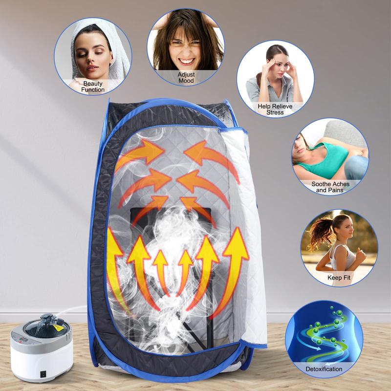 Foldable Portable Steam Sauna, Personal Sauna Tent for Home SPA with 1000w 3L Steamer,Remote Control