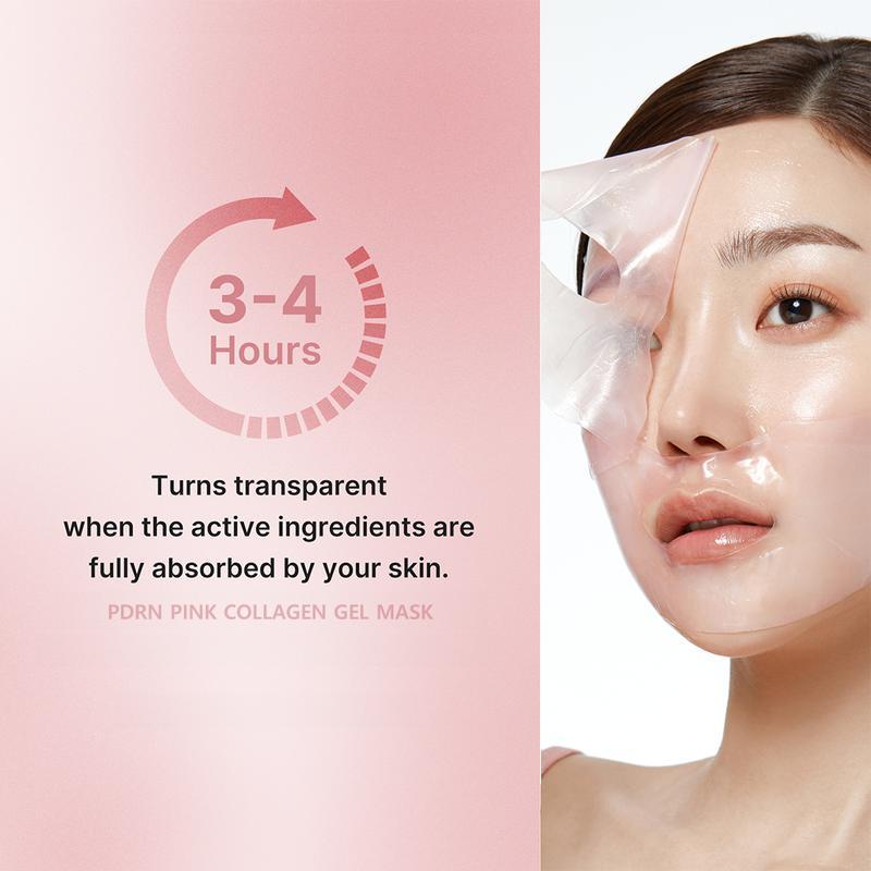 [Exclusive] PDRN Pink Collagen Gel Mask 4Counts | Korean #1 Color Changing Pink Glow Collagen Facial Mask