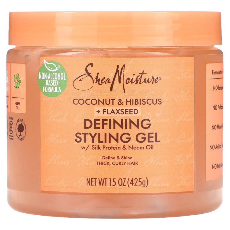 SheaMoisture Defining Styling Gel, Coconut & Hibiscus + Flaxseed, 15 oz (425 g)