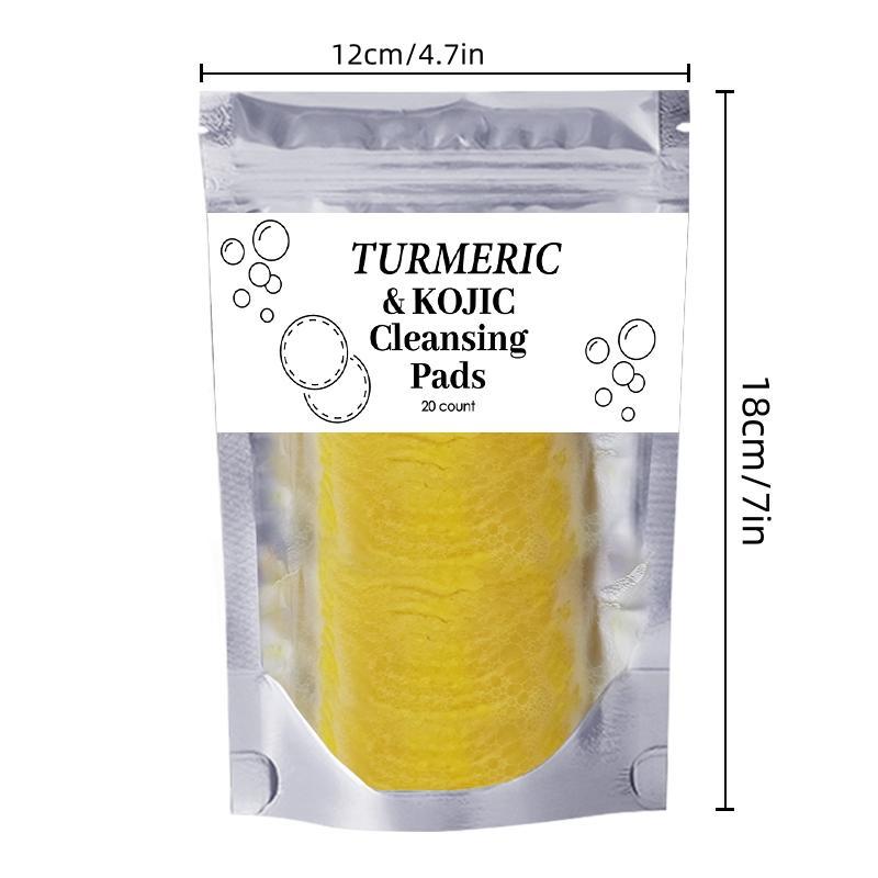 Turmeric Kojic Acid Facial Cleanser Pad, 20pcs box Gentle Facial Cleansing Pads, Moisturizing Deep Cleansing Facial Cleanser Pads, Skin Care Products, Skincare Products