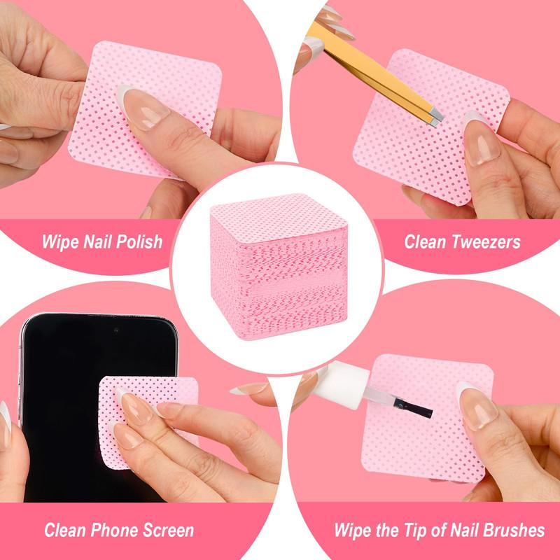 Lint Free Nail Wipes, 540PCS Nail Supplies Nail Polish Remover Wipes, Super Absorbent Soft Nail Wipes for Fingernail Polish Remover and Eyelash Extension Wipes for Nail Art Gel Gentle