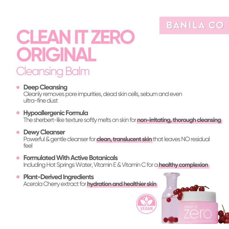 Clean it Zero Original Cleansing Balm | Korean Makeup Remover Cleanser & Hydrating Facial Wash for All Skin 180ML only