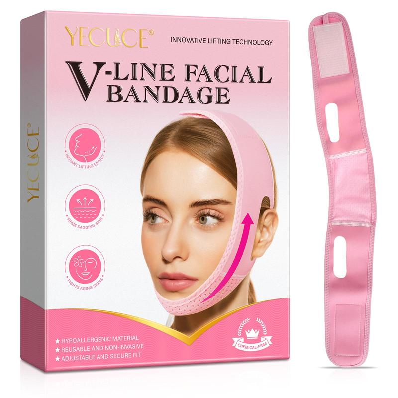 V Line Facial Bandage, Adjustable Breathable Facial Lifting Band, Soft and Elastic Fabric Facial Care Tool for Women