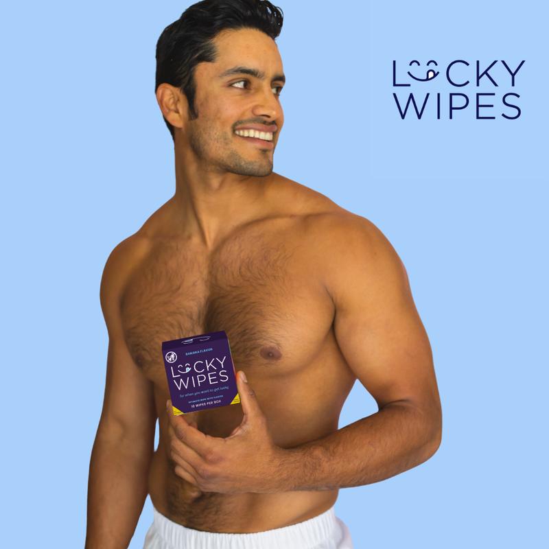 Lucky Wipes For Men Flavored Hygiene Sweet Cucumber Flavor