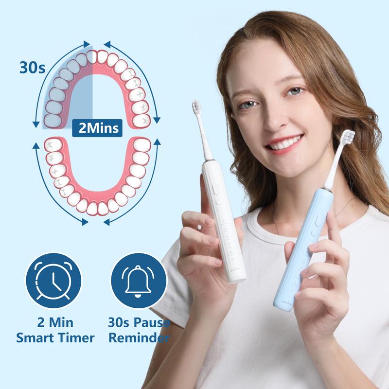 Nandme Sonic Electric Toothbrush for Adults, High Power Rechargeable Toothbrushes with 12 Dupont Brush Heads, 360 Days Lifetime, 5 Modes IPX7 Waterproof Electronic Toothbrush for Sensitive Teeth Gums Oral Unisex electric toothbrush